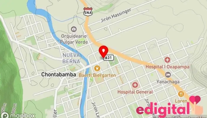 mapa de Botica 24 Horas Farmacia en Oxapampa