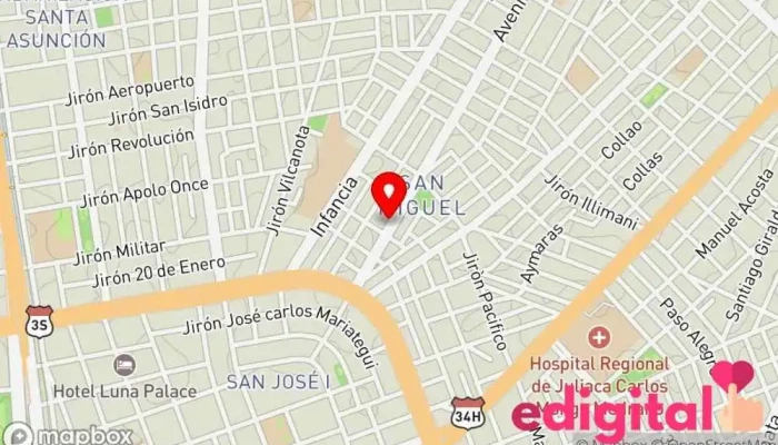 mapa de botica agua viva Farmacia en Juliaca