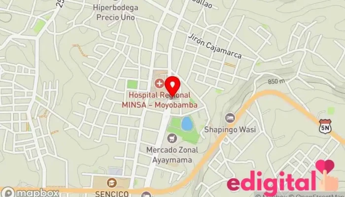mapa de Botica Alysfarma Farmacia en Moyobamba