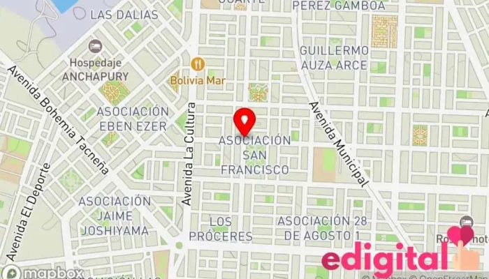 mapa de Botica Bienestar y Salud Farmacia en Tacna