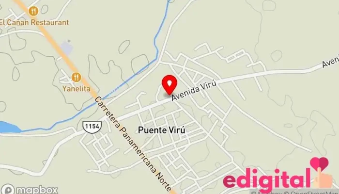 mapa de Botica Biofarmac Farmacia en Puente Virú