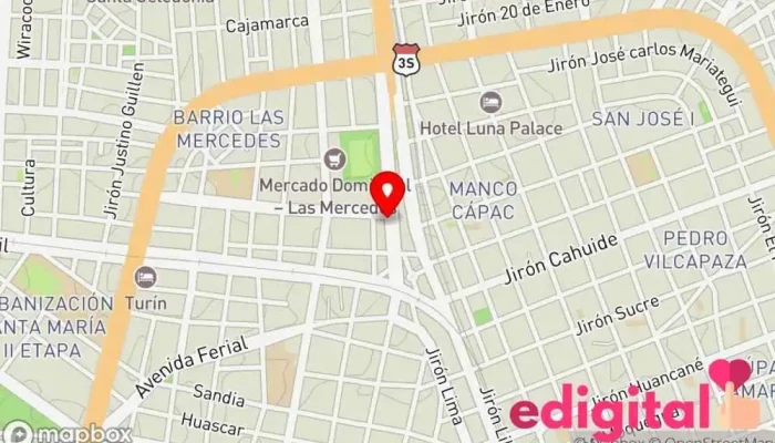 mapa de Botica Central Farma Farmacia en Juliaca
