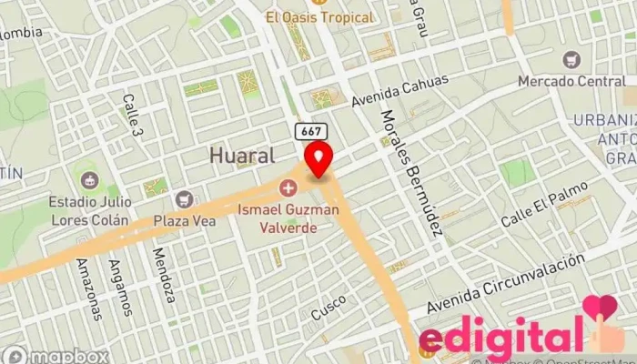 mapa de Botica del Pueblo Farmacia Huaral Farmacia, Proveedor de productos de belleza, Tienda de productos de belleza, Tienda de belleza y salud, Centro de salud, Centro de salud y bienestar en Huaral