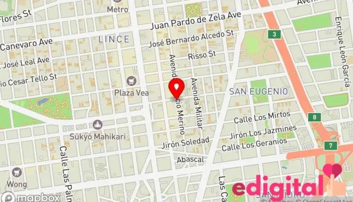 mapa de Botica Emanuel Farma Farmacia en Lince