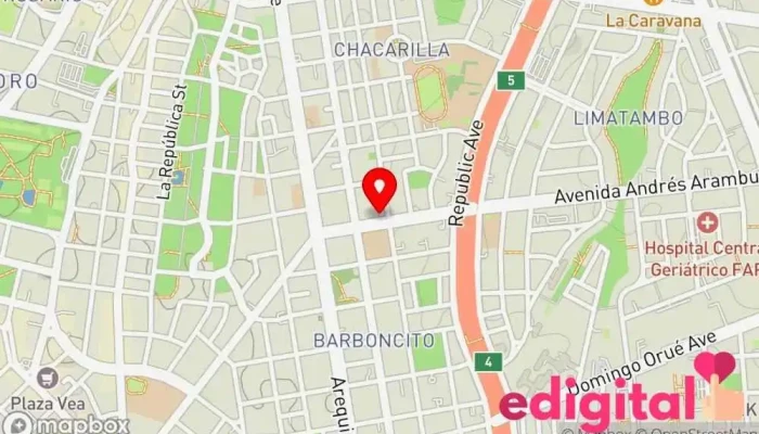 mapa de Botica Especialidades Medica Farmacia en San Isidro