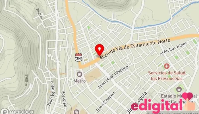 mapa de BOTICA FAMILY SALUD Tienda de comestibles, periódicos y medicamentos, Farmacia en Cajamarca