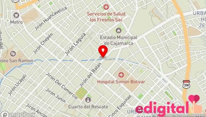 mapa de Botica Farmabella Farmacia en Cajamarca