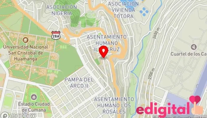 mapa de BOTICA FARMALINDA Tienda de comestibles, periódicos y medicamentos en Ayacucho