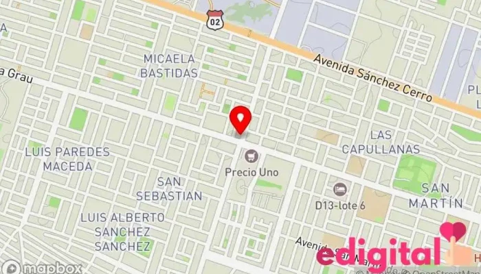 mapa de Botica Felicidad Farmacia en Piura