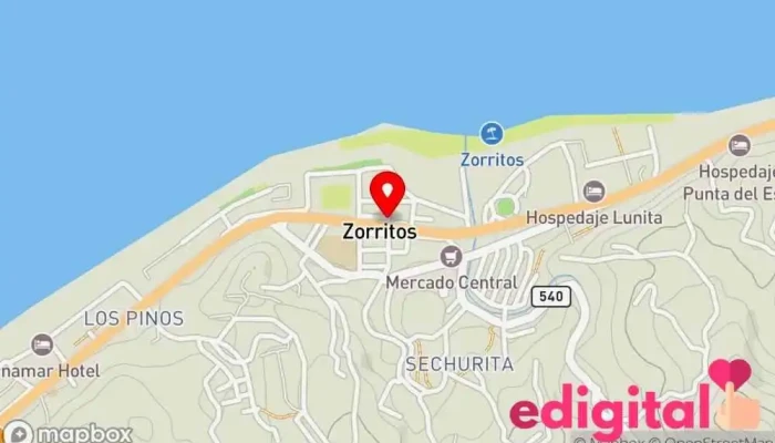 mapa de Botica Felicidad Farmacia en Zorritos
