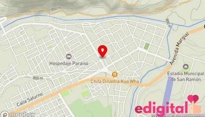 mapa de Botica Hosanafarma Farmacia en San Ramón