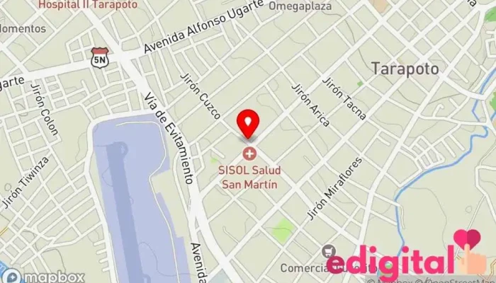 mapa de Botica Inkafarma Farmacia en Tarapoto