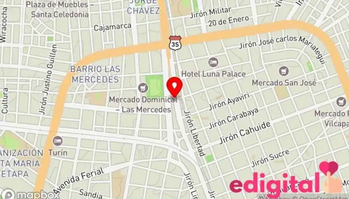 mapa de BOTICA JYN FARMALIFE Farmacia en Juliaca