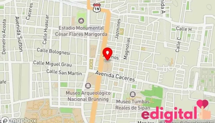 mapa de Botica L.H.B Farmacia en Lambayeque