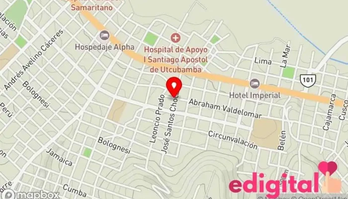 mapa de Botica Los Angeles Farmacia en Bagua Grande