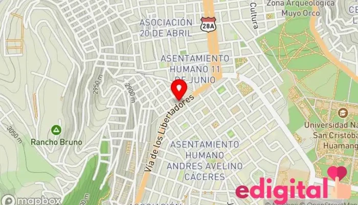 mapa de Botica Centro médico en Ayacucho