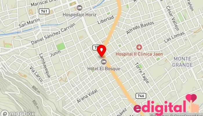 mapa de Botica Megafarma Farmacia en Jaén