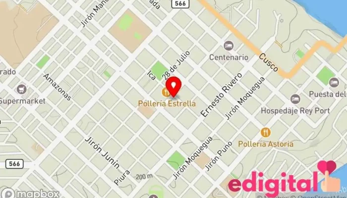 mapa de Botica Meryfarma Tienda de comestibles, periódicos y medicamentos en Puerto Maldonado