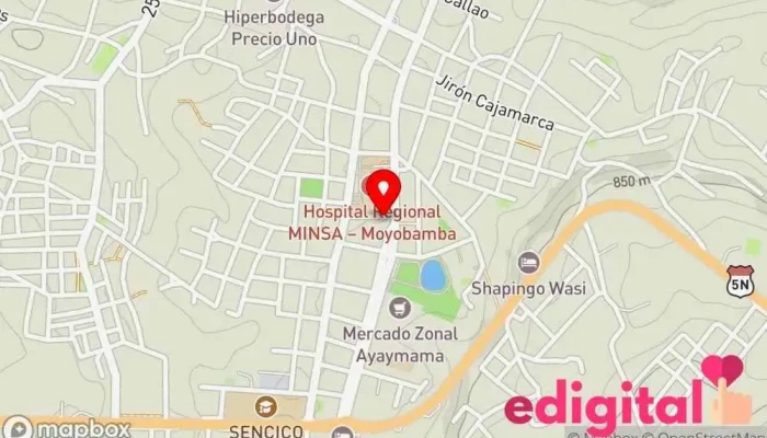 mapa de Botica Mi Esperanza Farmacia en Moyobamba