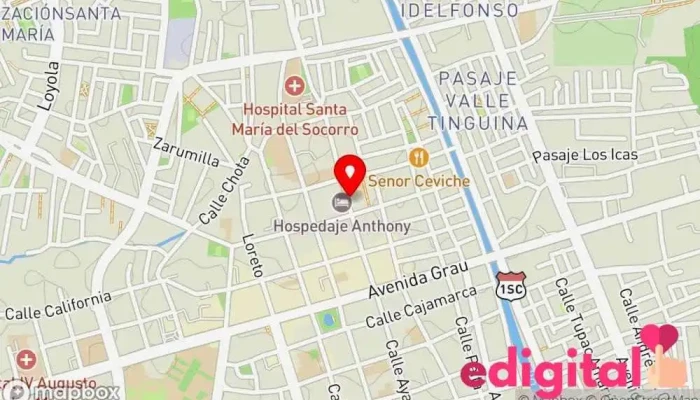 mapa de Botica Modelo Farmacia en Ica