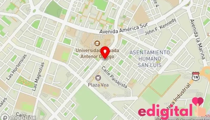 mapa de Botica Pacífico Farmacia en Trujillo