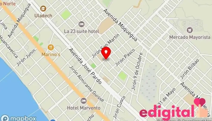 mapa de Botica & Perfumeria Pro Farma Farmacia en Chimbote