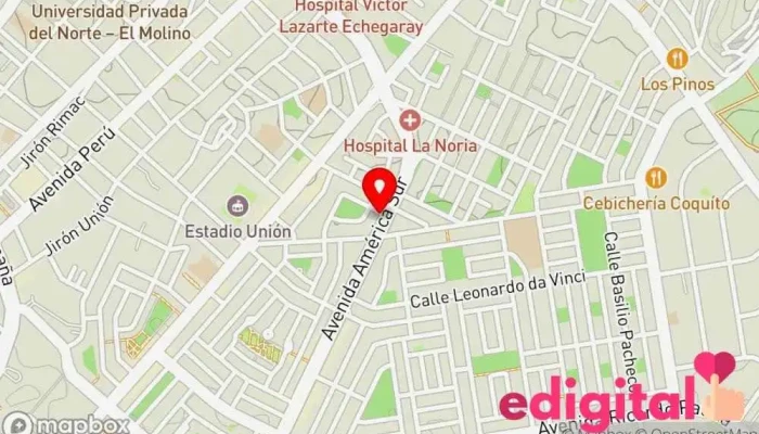 mapa de Botica Perulab Express Farmacia en Trujillo