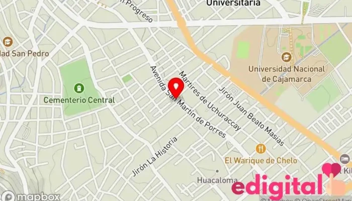 mapa de BOTICA PHARMABELEN+ Farmacia en Cajamarca