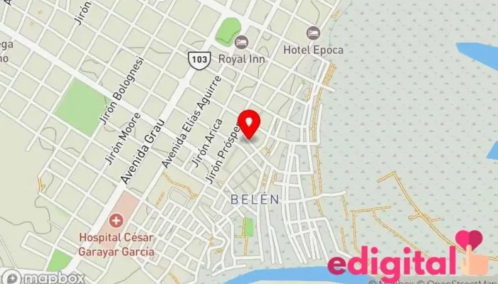 mapa de Botica San Gabriel EIRL Farmacia en Iquitos