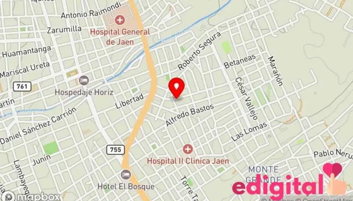 mapa de Botica Sanidad Farmacia en Jaén