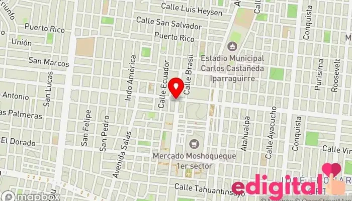 mapa de Botica Si Farma Farmacia en José Leonardo Ortiz