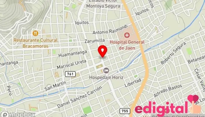 mapa de Botica Solari Tienda de comestibles, periódicos y medicamentos en Jaén