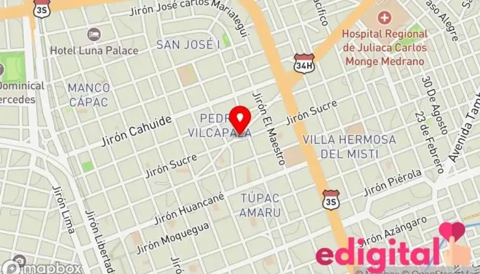 mapa de Botica Sr Farma Farmacia en Juliaca