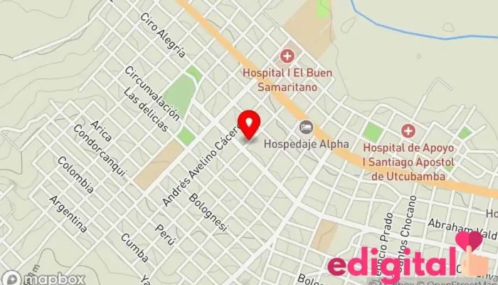 mapa de Botica Vásquez L&L Farmacia en Bagua Grande