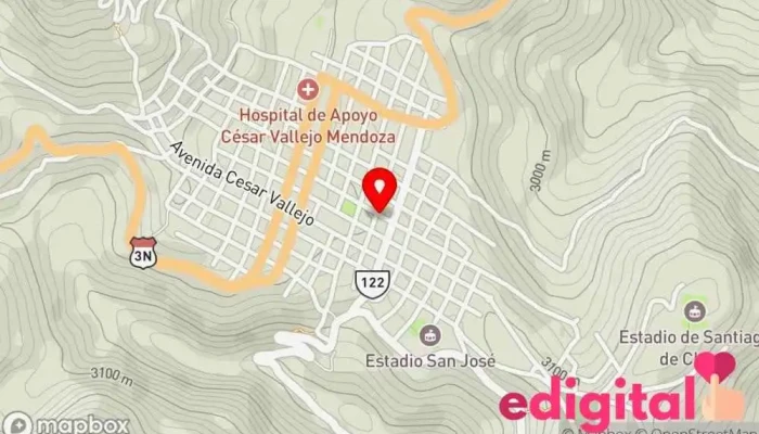 mapa de Botica Villa Farma Farmacia en Santiago de Chuco