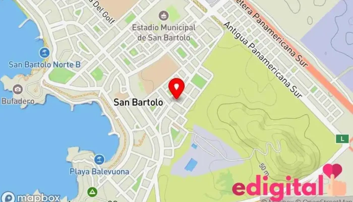 mapa de Botica Villa Farmacia en San Bartolo