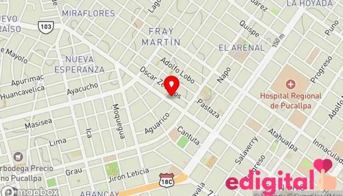 mapa de BOTICAS 24 HORAS Farmacia en Pucallpa