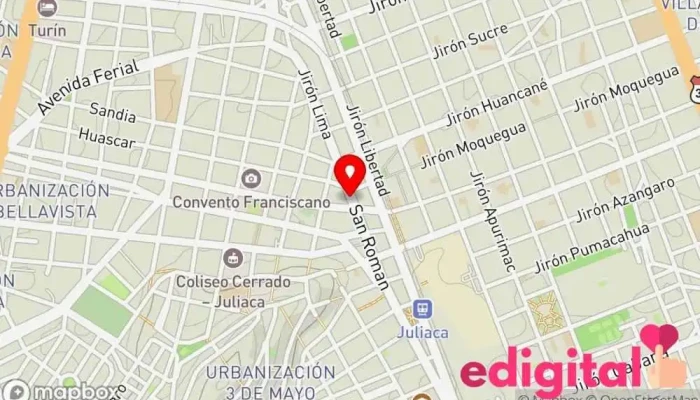mapa de BOTICAS ARCANGEL Farmacia, Tienda de comestibles, periódicos y medicamentos en Juliaca