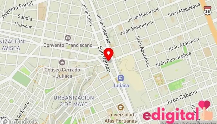 mapa de Boticas Del Rosario Farmacia en Juliaca