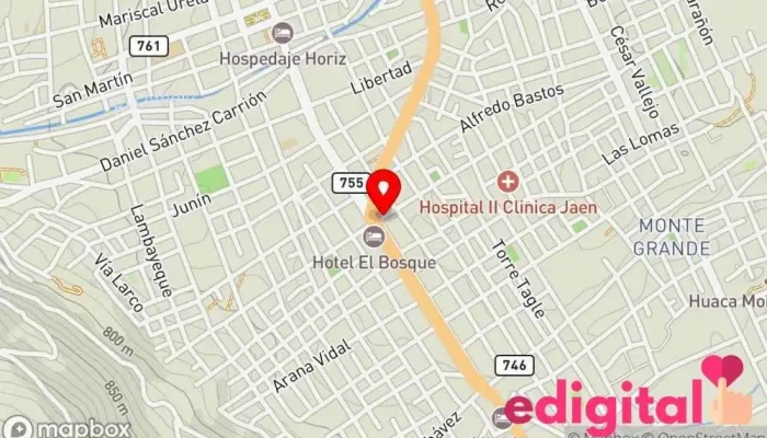 mapa de Boticas farmaluz Farmacia en Jaén
