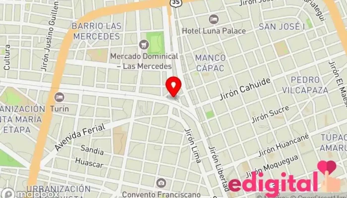 mapa de Boticas Fridfarma Farmacia en Juliaca