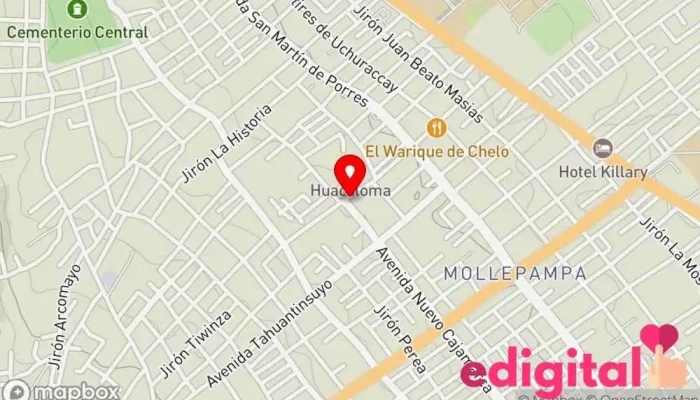 mapa de BOTICAS H&L Farmacia en Cajamarca