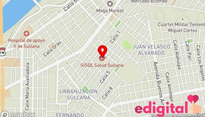 mapa de Boticas Perú Tienda de comestibles, periódicos y medicamentos en Sullana