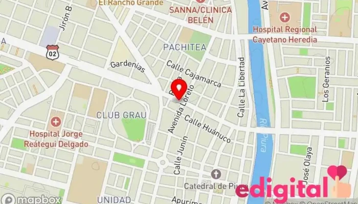 mapa de Boticas y salud Farmacia en Piura