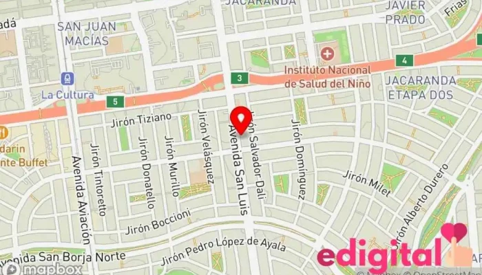 mapa de Boticas y Salud Farmacia en San Borja