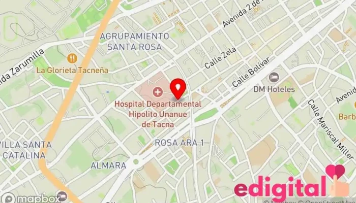 mapa de BoticasyOrtopediaUnanue Farmacia en Tacna