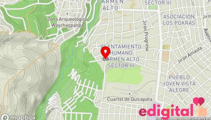 mapa de Carmen Alto Jiron Lucanas Farmacia en Ayacucho