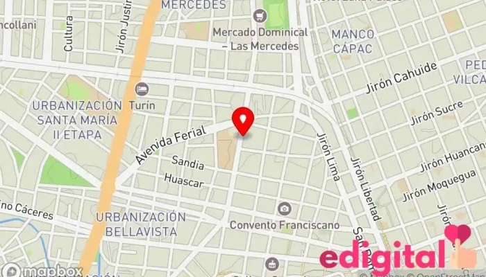 mapa de Clinica Dental y botica Alvident Farmacia en Juliaca