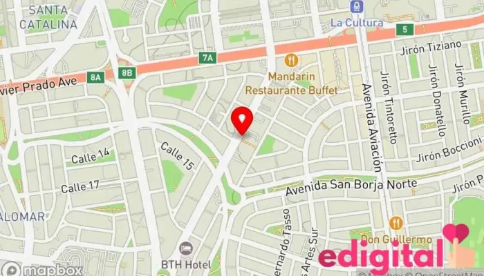mapa de Clínica Internacional San Borja Hospital privado, Hospital, Clínica ambulatoria en Lima