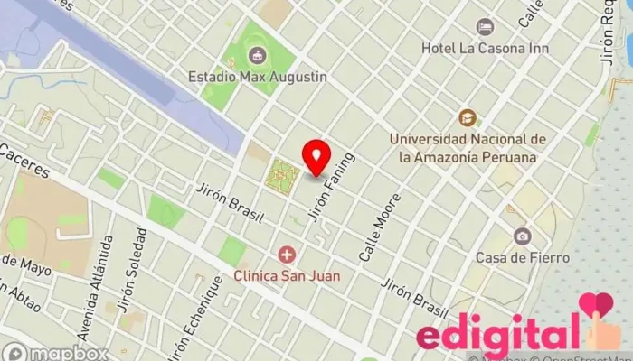 mapa de Clínica Trámazon Doctor Iquitos Clínica ambulatoria, Dermatólogo, Ginecólogo, Especialista en enfermedades infecciosas, Centro de diagnóstico por imagen, Laboratorio de análisis clínicos, Servicio de salud ocupacional, Otorrinolaringólogo, Farmacia, Neumólogo en Iquitos
